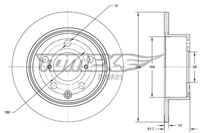 Brake Disc TOMEX Brakes TX 74-15