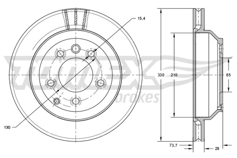 TOMEX Brakes TX 74-16 Brake Disc