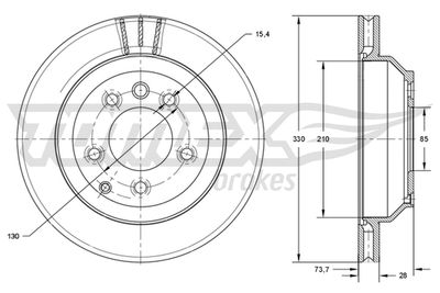 Brake Disc TOMEX Brakes TX 74-16