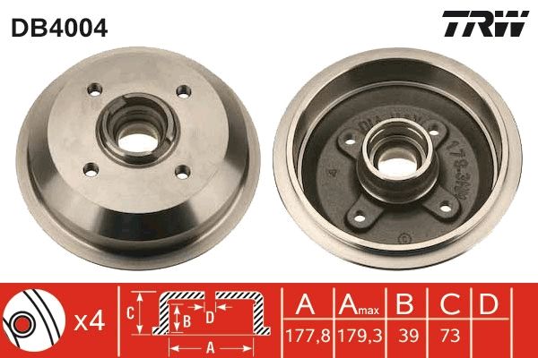 TRW DB4004 Brake Drum