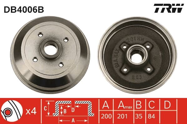TRW DB4006B Brake Drum