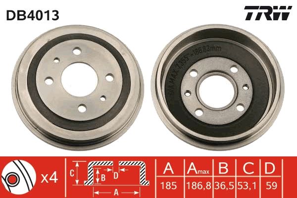TRW DB4013 Brake Drum