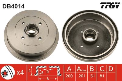 Brake Drum TRW DB4014