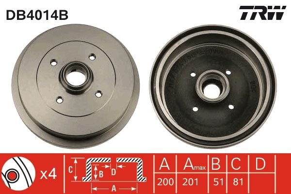 TRW DB4014B Brake Drum