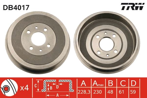 TRW DB4017 Brake Drum