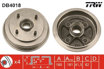 Brake Drum TRW DB4018