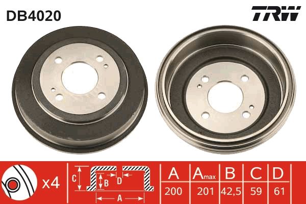TRW DB4020 Brake Drum