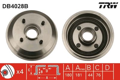 Brake Drum TRW DB4028B