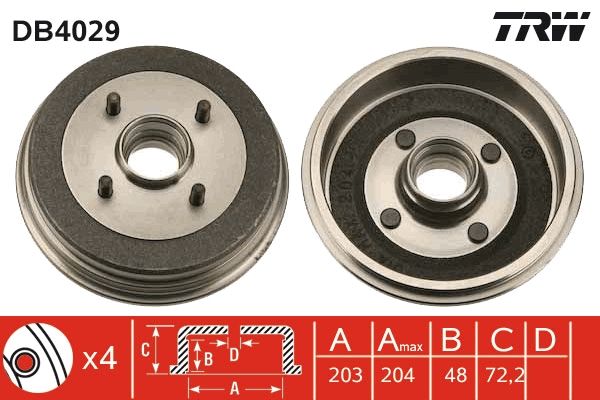 TRW DB4029 Brake Drum