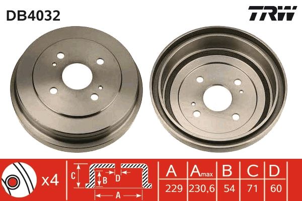 TRW DB4032 Brake Drum