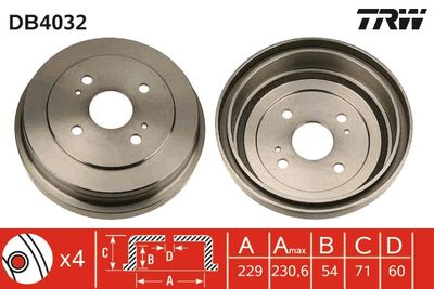 Brake Drum TRW DB4032