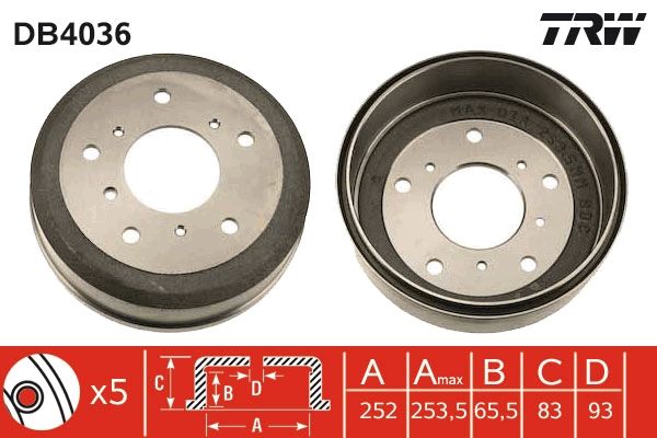 TRW DB4036 Brake Drum
