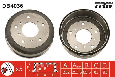 Brake Drum TRW DB4036