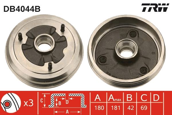 TRW DB4044B Brake Drum