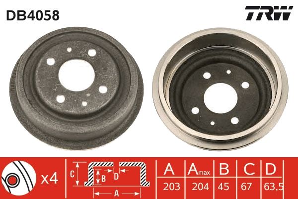 TRW DB4058 Brake Drum