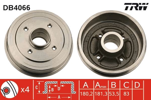 TRW DB4066 Brake Drum