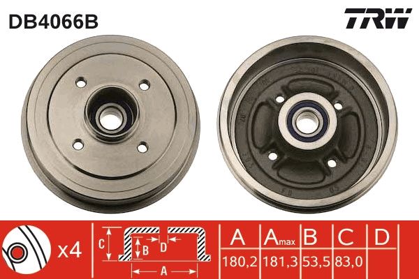 TRW DB4066B Brake Drum