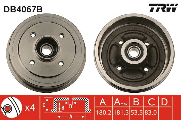 TRW DB4067B Brake Drum