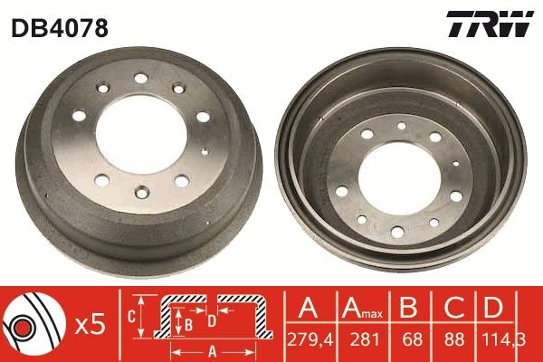 TRW DB4078 Brake Drum