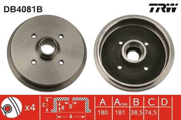 TRW DB4081B Brake Drum