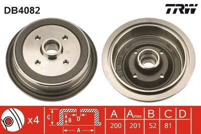 Brake Drum TRW DB4082