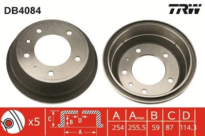 Brake Drum TRW DB4084