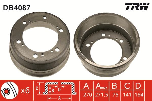 TRW DB4087 Brake Drum