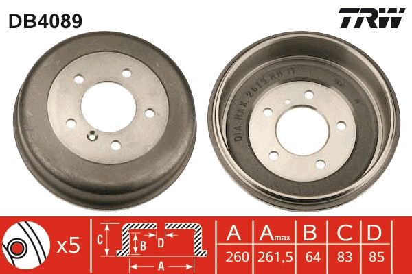 TRW DB4089 Brake Drum