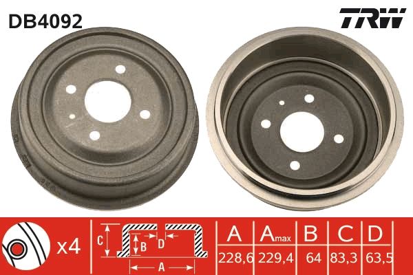 TRW DB4092 Brake Drum
