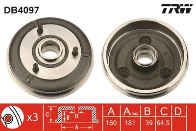 Brake Drum TRW DB4097
