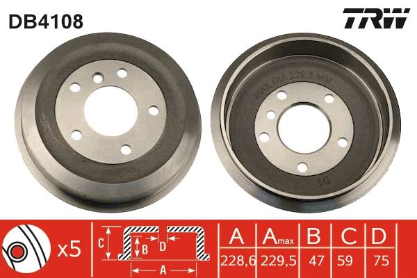 TRW DB4108 Brake Drum