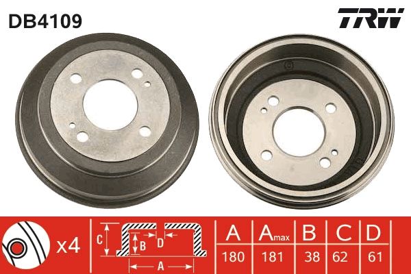 TRW DB4109 Brake Drum
