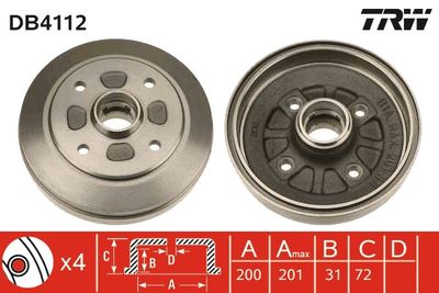 Brake Drum TRW DB4112