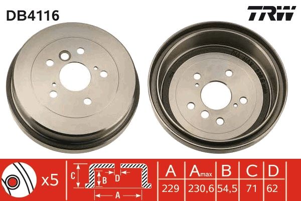 TRW DB4116 Brake Drum