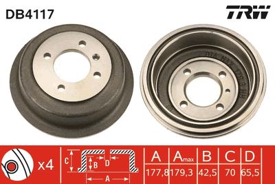 Brake Drum TRW DB4117