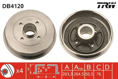 Brake Drum TRW DB4120