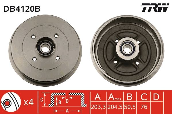 TRW DB4120B Brake Drum