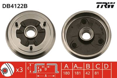 Brake Drum TRW DB4122B