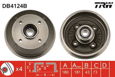Brake Drum TRW DB4124B