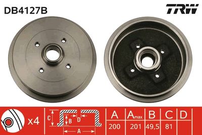 Brake Drum TRW DB4127B