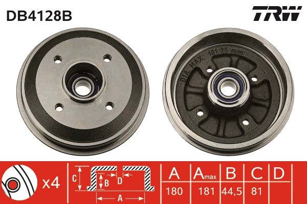 TRW DB4128B Brake Drum