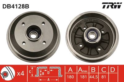 Brake Drum TRW DB4128B