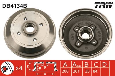 Brake Drum TRW DB4134B
