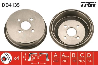 Brake Drum TRW DB4135
