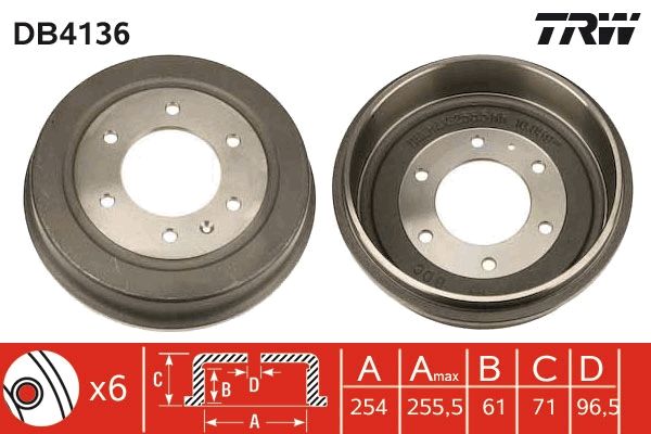 TRW DB4136 Brake Drum