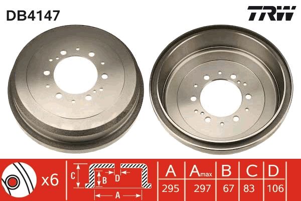 TRW DB4147 Brake Drum