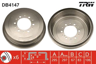Brake Drum TRW DB4147