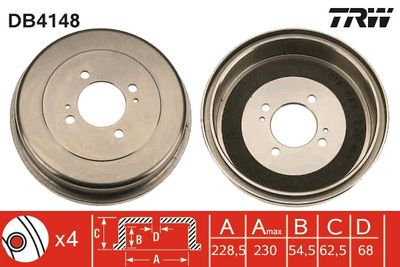 Brake Drum TRW DB4148