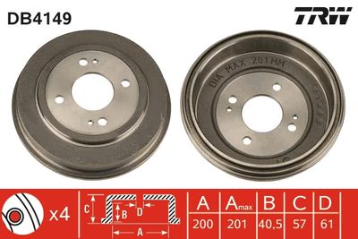 Brake Drum TRW DB4149