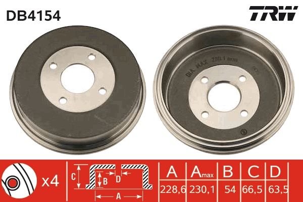 TRW DB4154 Brake Drum